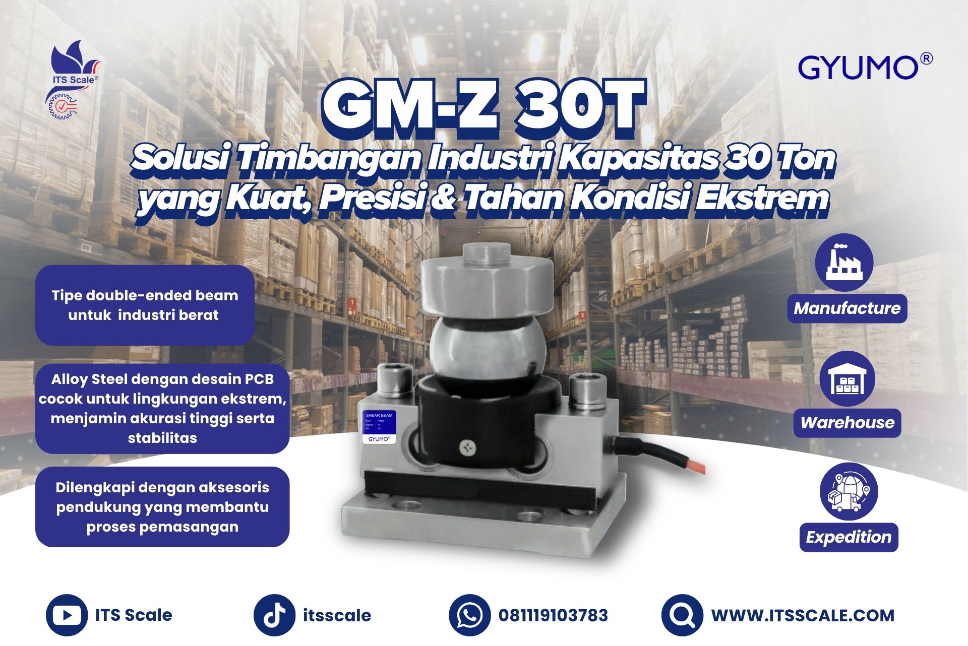 GYUMO GM-Z 30T - Solusi Timbangan Industri Kapasitas 30 Ton yang Kuat, Presisi & Tahan Kondisi Ekstrem
